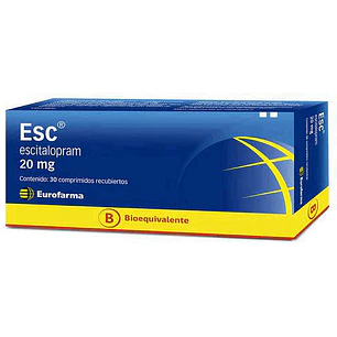 Esc Escitalopram 20 mg Eurofarma x 30 comprimidos recubiertos