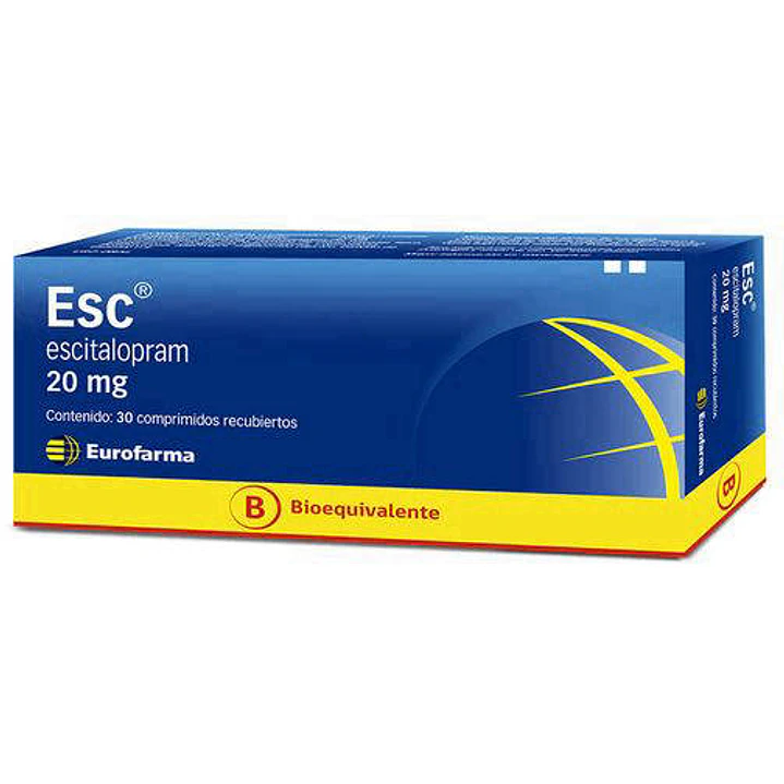 Esc Escitalopram 20 mg Eurofarma x 30 comprimidos recubiertos 1