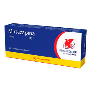 Mirtazapina 15 mg x 30 comprimidos recubiertos Lab Chile
