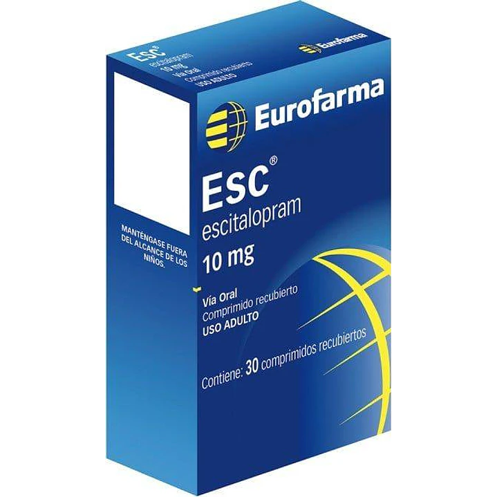 Esc Escitalopram 10 mg Eurofarma x 30 comprimidos recubiertos 1