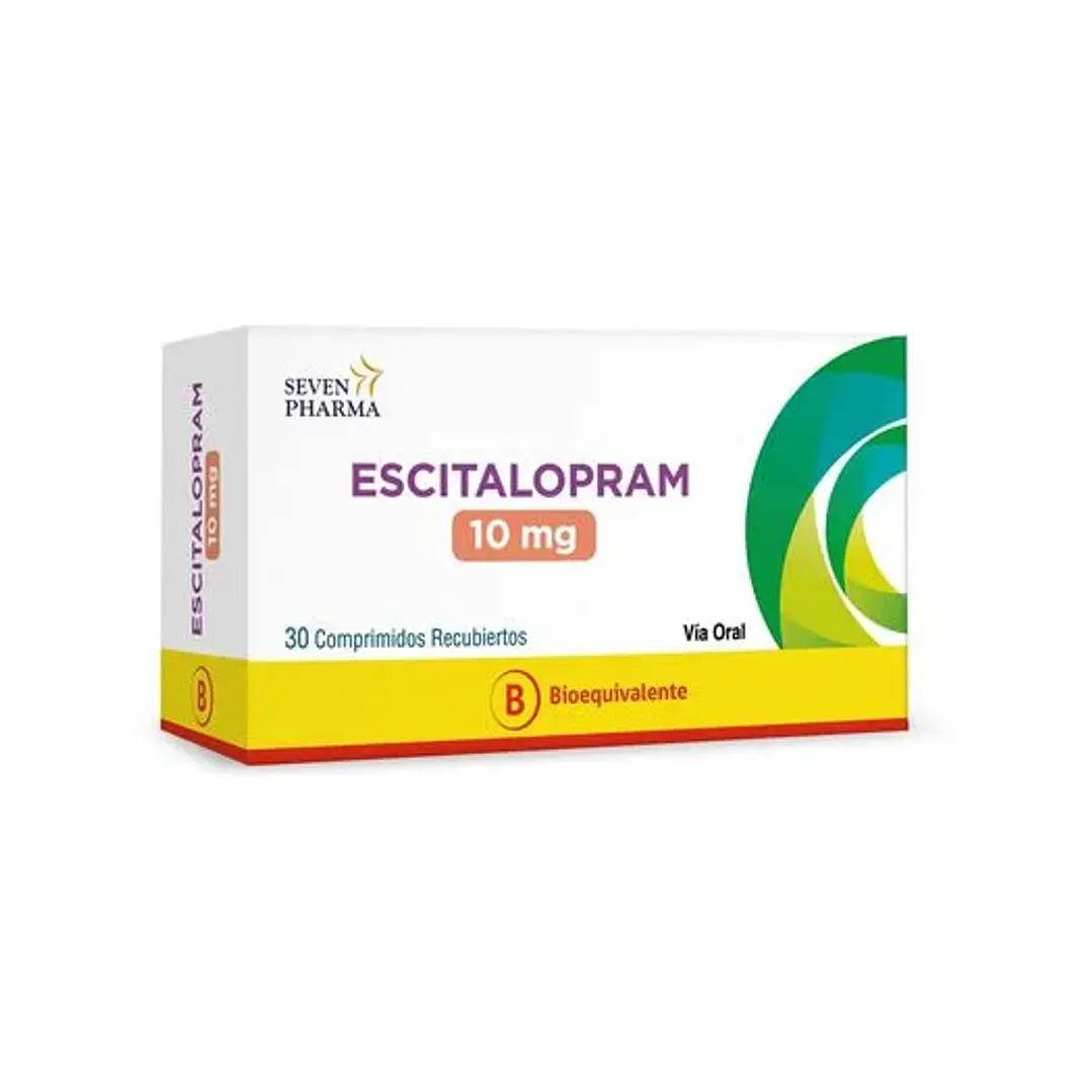 Escitalopram 10 mg Seven Pharma x 30 comprimidos recubiertos 1