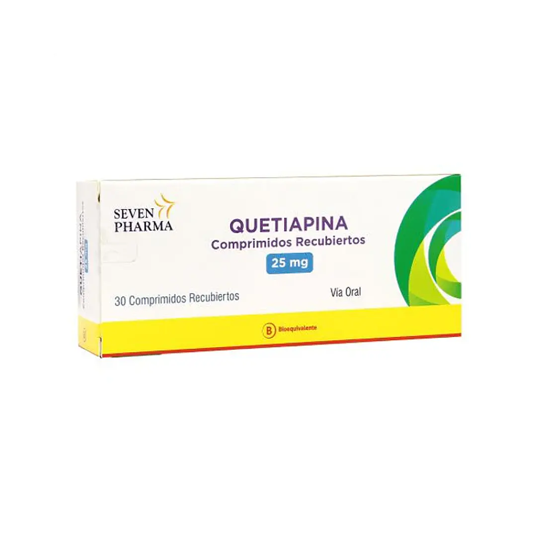Quetiapina 25 mg Seven Pharma x 30 comprimidos recubiertos 1