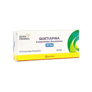 Quetiapina 25 mg Seven Pharma x 30 comprimidos recubiertos
