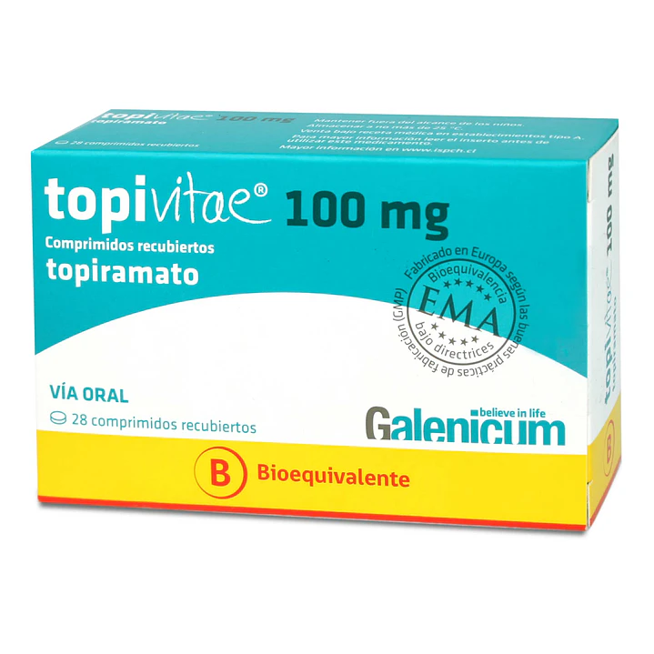 Topivitae 100 mg Topiramato x 28 comprimidos recubiertos 1