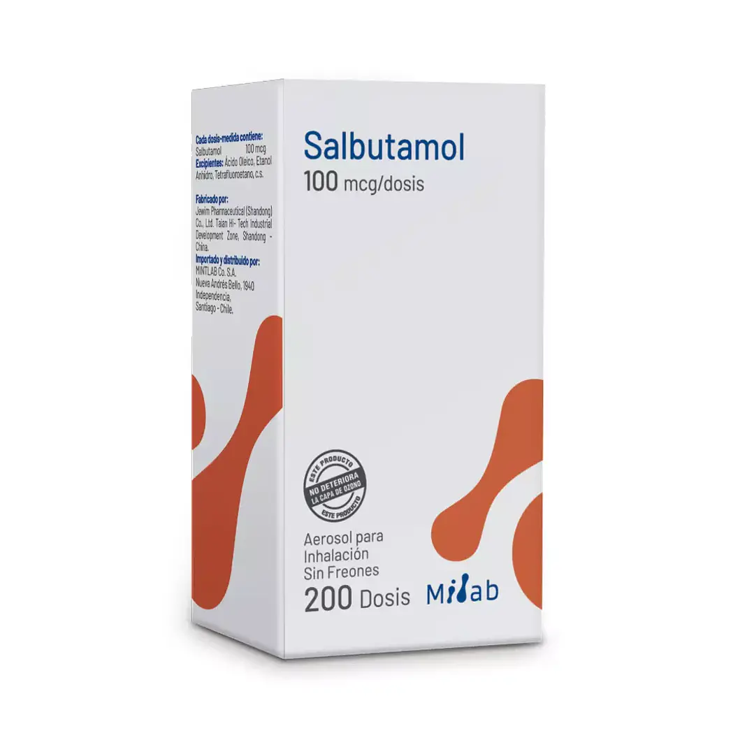 Salbutamol 100 mcg/dosis Aerosol para inhalación x 200 dosis Mintlab 1