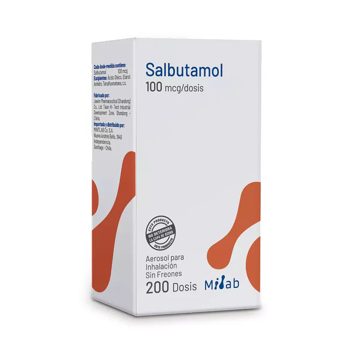 Salbutamol 100 mcg/dosis Aerosol para inhalación x 200 dosis Mintlab 1