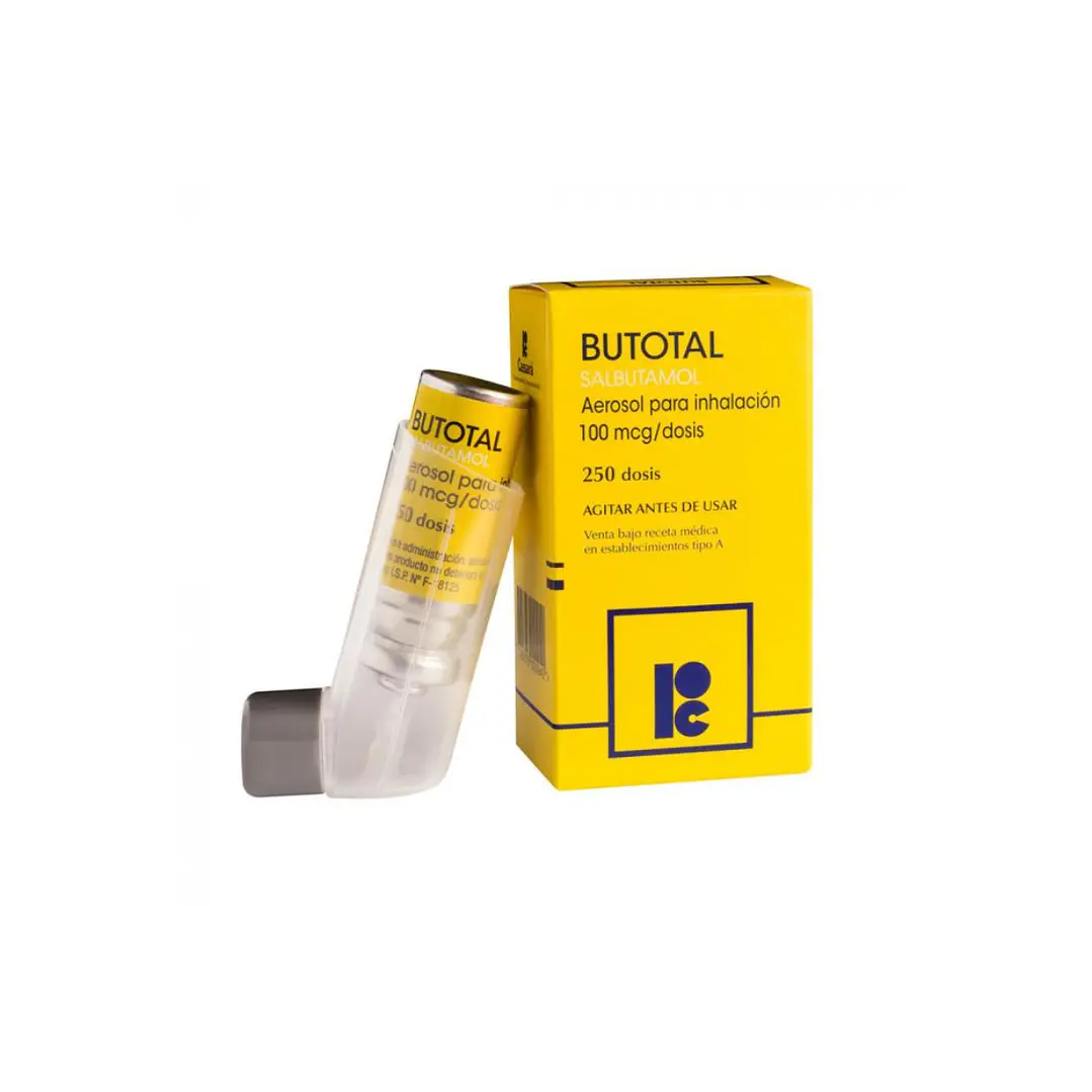 Butotal 100 mcg/dosis Salbutamol Aerosol para inhalación x 250 dosis 1