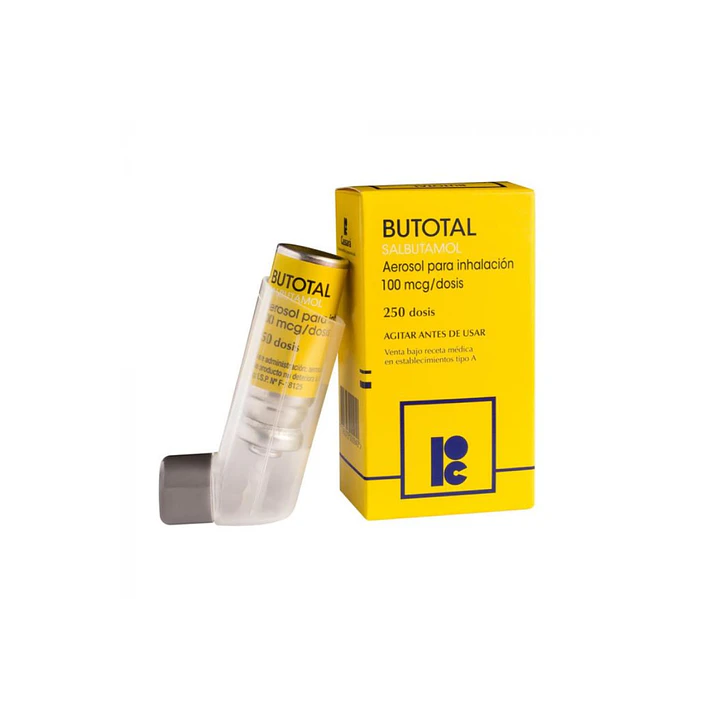 Butotal 100 mcg/dosis Salbutamol Aerosol para inhalación x 250 dosis 1