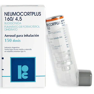 Neumocortplus 160/4.5 Budesonida Fumarato de Formoterol Dihidrato Aerosol para inhalación x 150 dosis