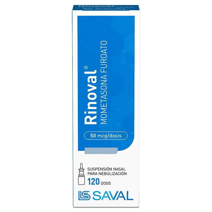 Rinoval Mometasona Furoato 50 mcg/dosis Suspensión Nasal para Nebulización x 120 dosis 1