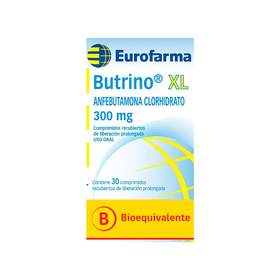 Butrino XL 300 mg Anfebutamona Clorhidrato x 30 comprimidos recubiertos de liberacion prolongada 1