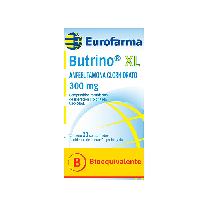Butrino XL 300 mg Anfebutamona Clorhidrato x 30 comprimidos recubiertos de liberacion prolongada 1