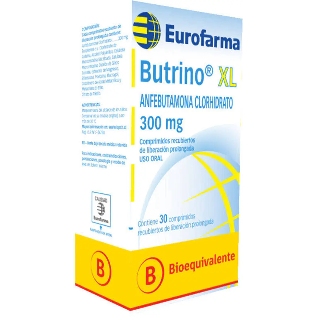 Butrino XL 300 mg Anfebutamona Clorhidrato x 30 comprimidos recubiertos de liberacion prolongada 2