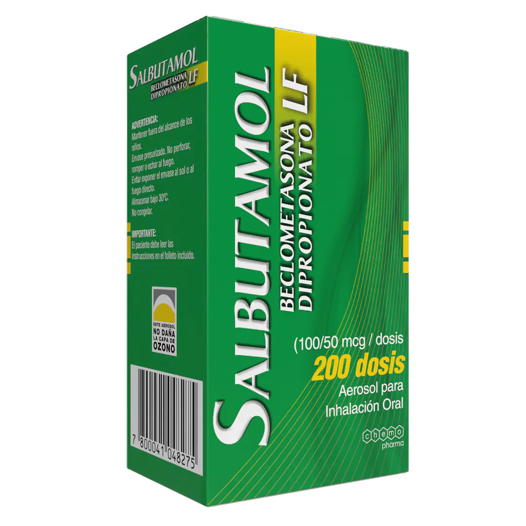 Salbutamol Beclometasona Dipropionato 100/50 mcg/dosis Aerosol para Inhalación x 200 dosis 1