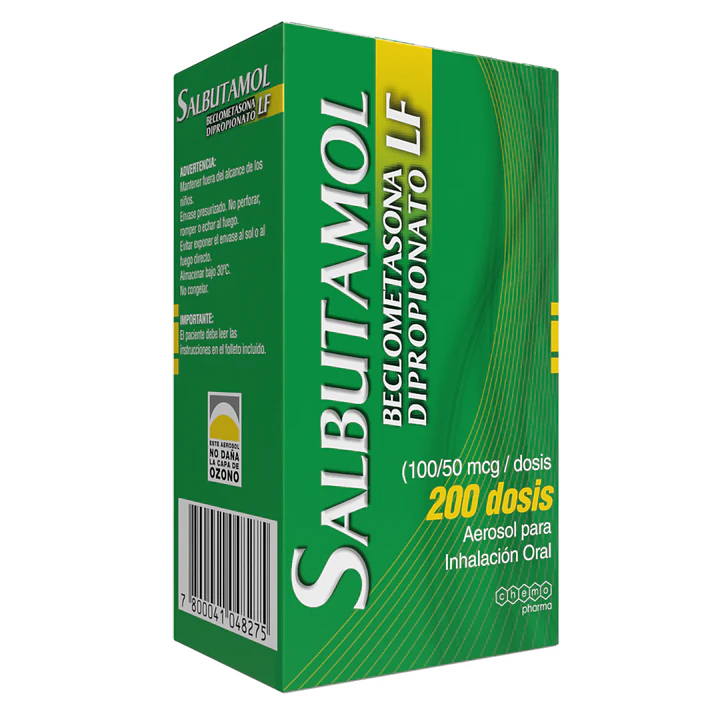 Salbutamol Beclometasona Dipropionato 100/50 mcg/dosis Aerosol para Inhalación x 200 dosis 1