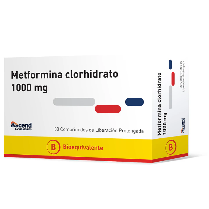 Metformina clorhidrato 1000 mg x 30 Comprimidos de Liberación Prolongada 1