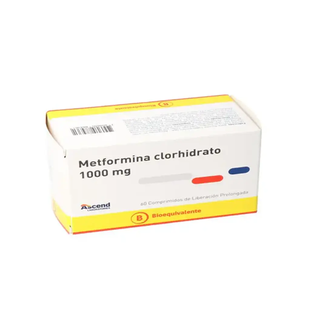 Metformina clorhidrato 1000 mg x 60 Comprimidos de Liberación Prolongada 1