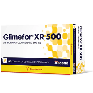 Glimefor XR 500 Metformina clorhidrato 500 mg x 30 Comprimidos de Liberación Prolongada