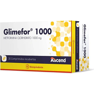 Glimefor 1000 Metformina clorhidrato 1000 mg x 30 Comprimidos Recubiertos