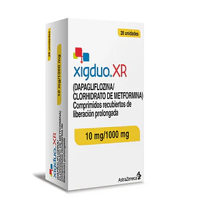 Xigduo XR 10 mg/1000 mg Dapagliflozina/ Clorhidrato de Metformina x 28 comprimidos recubiertos LP