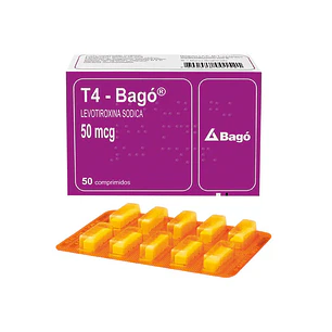 T4 50 mcg Levotiroxina sódica x 50 comprimidos