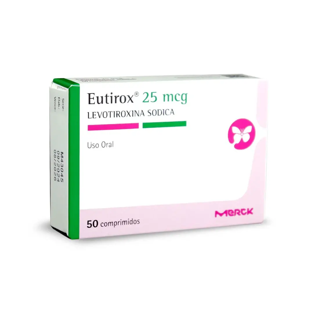 Eutirox 25 mcg Levotiroxina sódica x 50 comprimidos 1