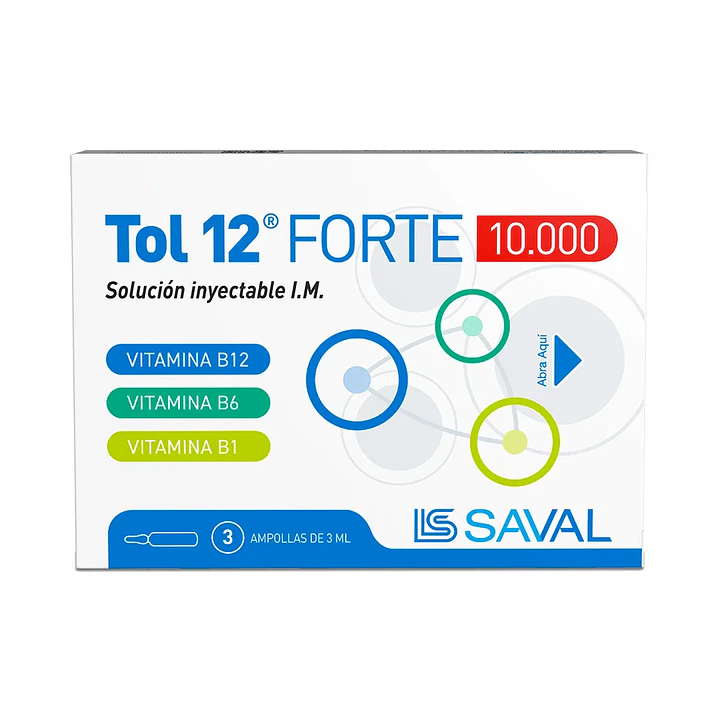 Tol 12 Forte 10.000 Solución inyectable x 3 ampollas de 3 mL 1
