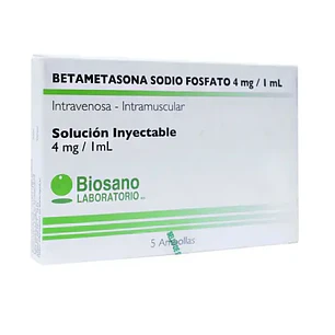 Betametasona Sodio Fosfato 4 mg/ 1 mL I.V.-I.M Solución Inyectable x 5 ampollas