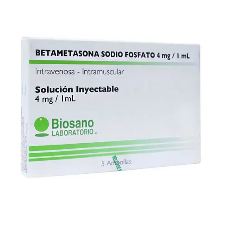 Betametasona Sodio Fosfato 4 mg/ 1 mL I.V.-I.M Solución Inyectable x 5 ampollas 1