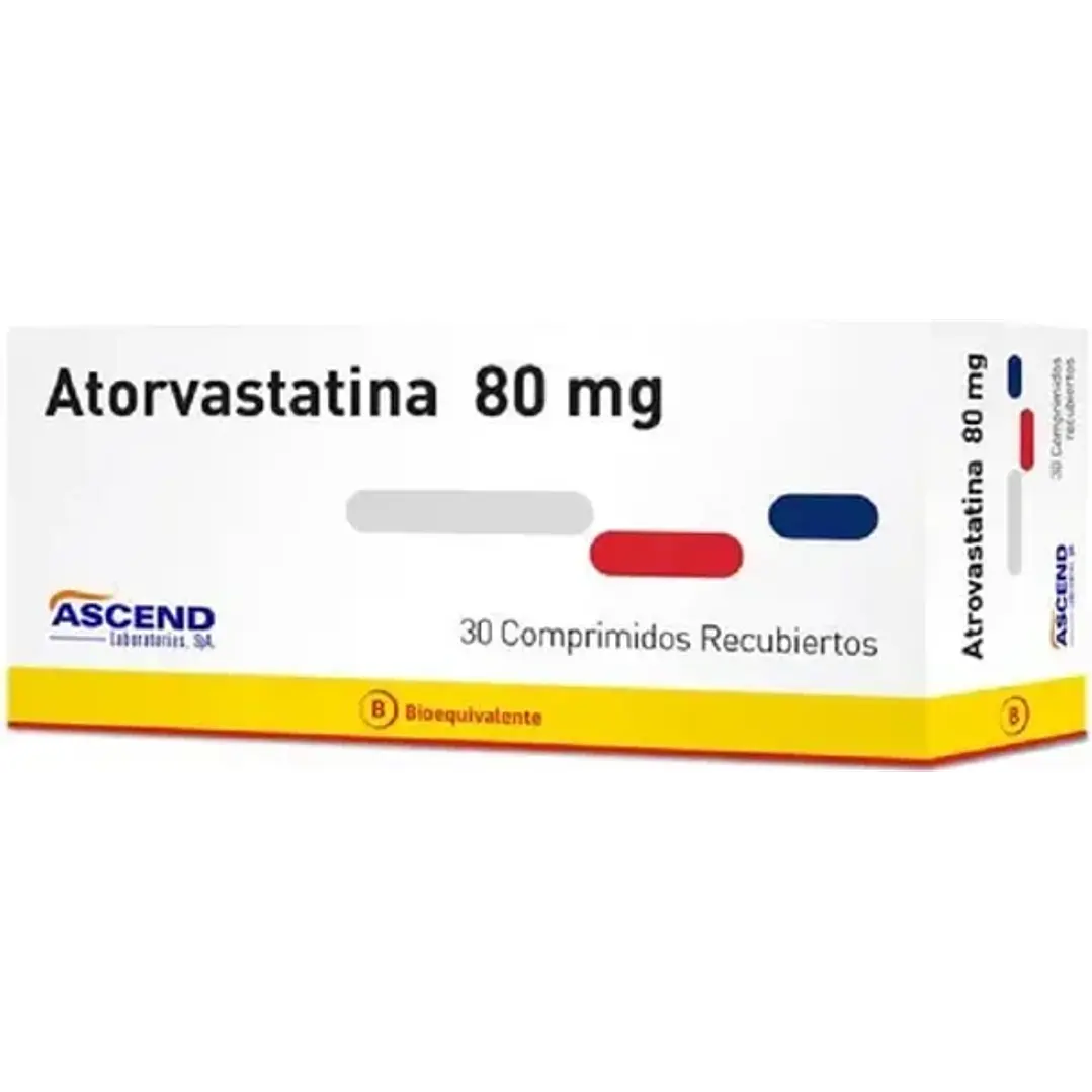 Atorvastatina 80 mg Ascend x 30 comprimidos recubiertos 1