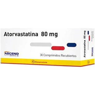 Atorvastatina 80 mg Ascend x 30 comprimidos recubiertos
