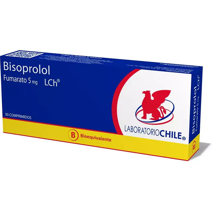 Bisoprolol Fumarato 5 mg x 30 comprimidos Lab Chile 1