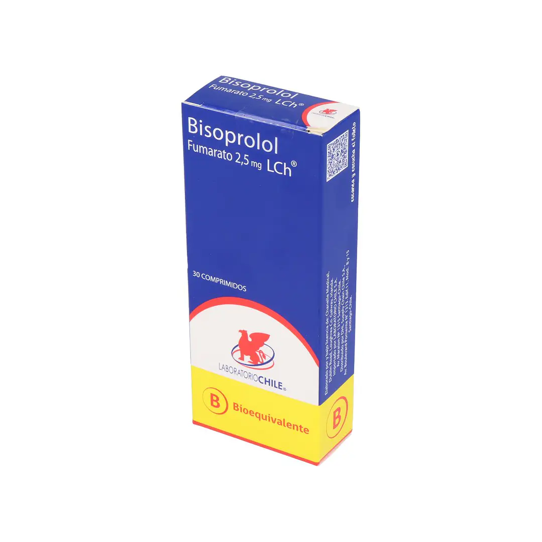 Bisoprolol Fumarato 2.5 mg x 30 comprimidos Lab Chile 1