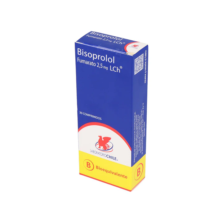 Bisoprolol Fumarato 2.5 mg x 30 comprimidos Lab Chile 1