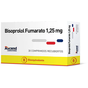 Bisoprolol Fumarato 1.25 mg x 30 comprimidos recubiertos Ascend