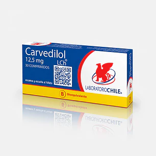 Carvedilol 12.5 mg Lab Chile x 30 comprimidos