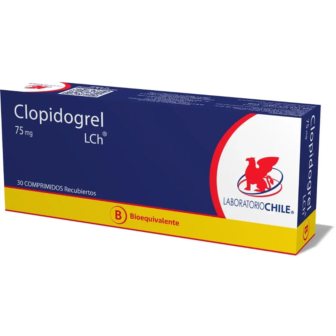 Clopidogrel 75 mg x 30 Comprimidos Recubiertos Lab Chile 1