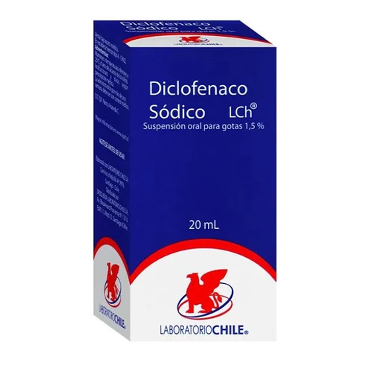 Diclofenaco Sódico Suspensión Oral para gotas 1.5% x 20 mL Lab Chile 1