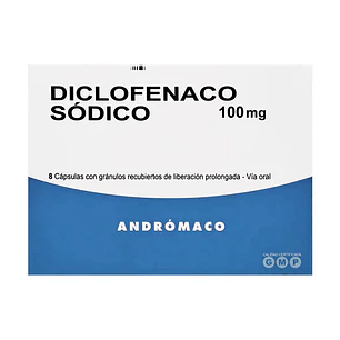 Diclofenaco Sódico 100 mg x 8 Cápsulas con gránulos recubiertos LP Andrómaco