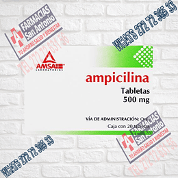 Ampicilina 500mg 20 tabletas amsa