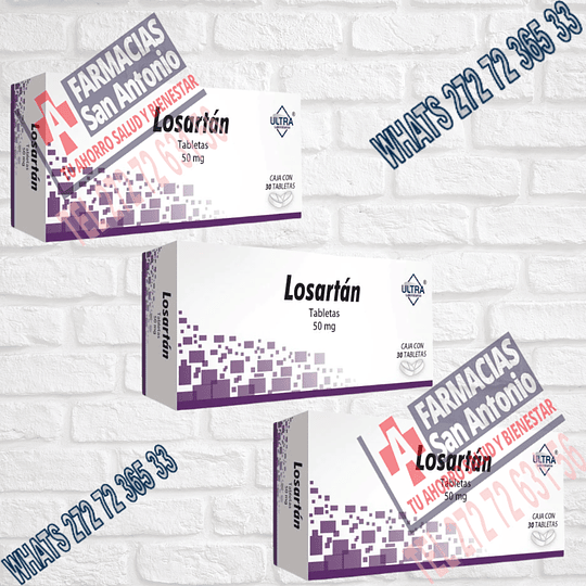 Losartan 50mg 30tabletas --- 3 cajitas