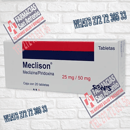 MECLISON MECLIZINA/PIRIDOXINA 25 mg / 50 mg 20 tabletas Promoción 