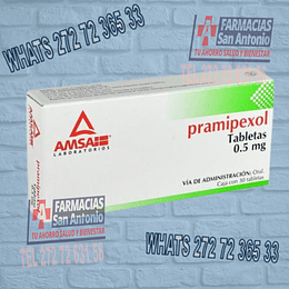 Pramipexol 0.5mg  30 Tabletas Laboratorios AMSA