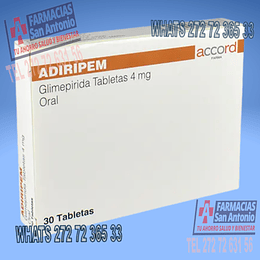 Glimepirida 4mg Adiripem 30 Tabletas