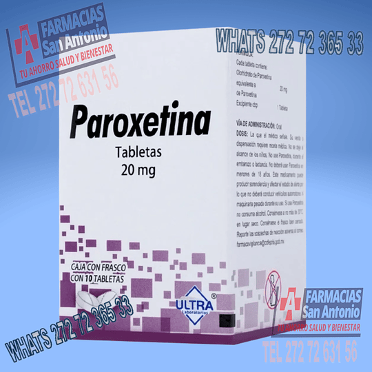 Paroxetina 20 mg 10 tabletas 