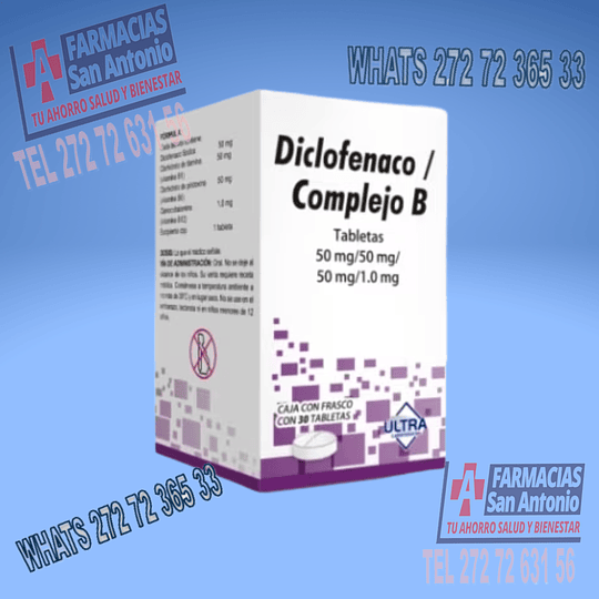 Diclofenaco Complejo B 50/1 mg 30 tabletas