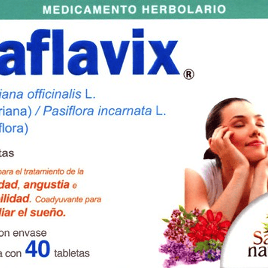 Taflavix  valeriana 100mg pasiflora 60mg  relajante 40tabletas