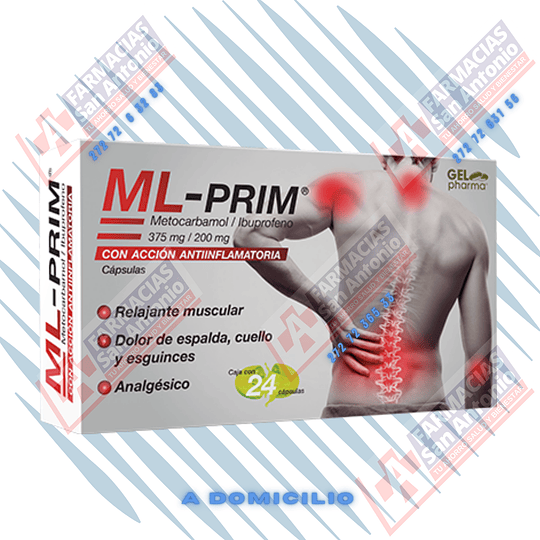 ML Prim Metocarbamol Ibuprofeno 375/200 mg 12 capsulas
