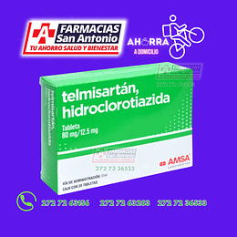 Telmisartan Hidroclorotiazida 80/12.5mg caja 28tabletas