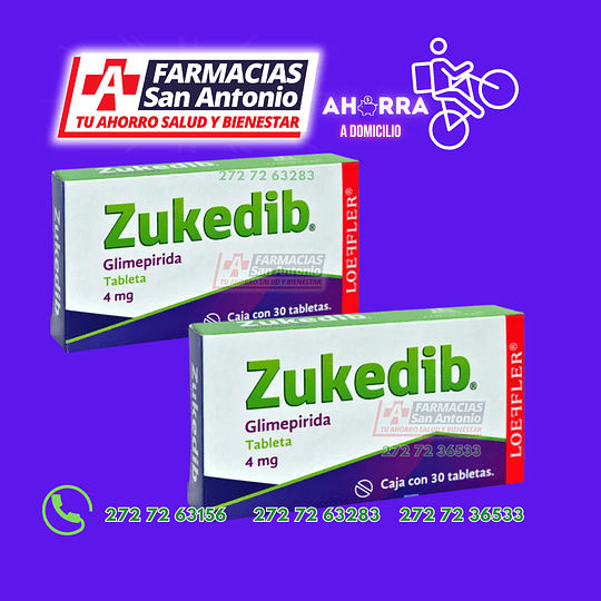 Glimepirida 4mg Adiripem / Zukedib 30 Tabletas